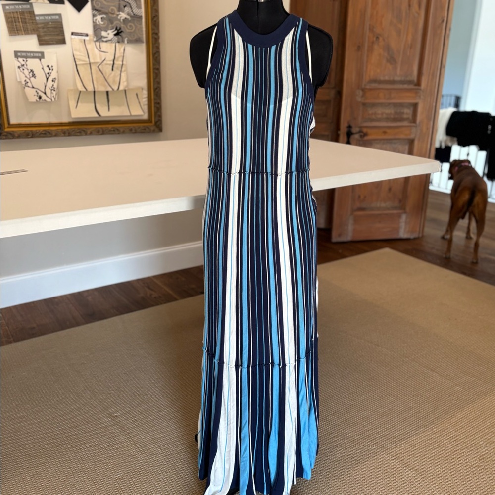 Maeve by Anthropologie Navy and White Striped Maxi Dress